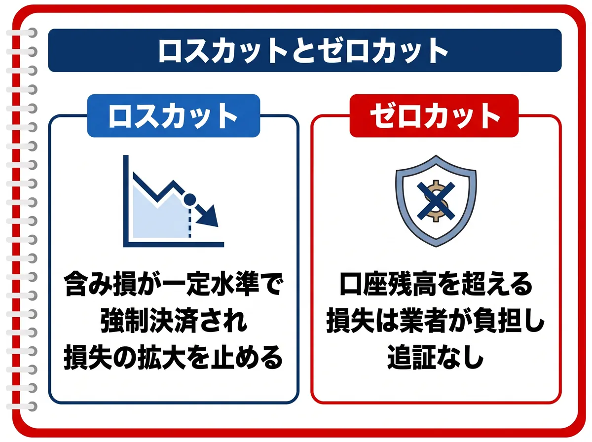 ロスカットとゼロカットの仕組みの違い