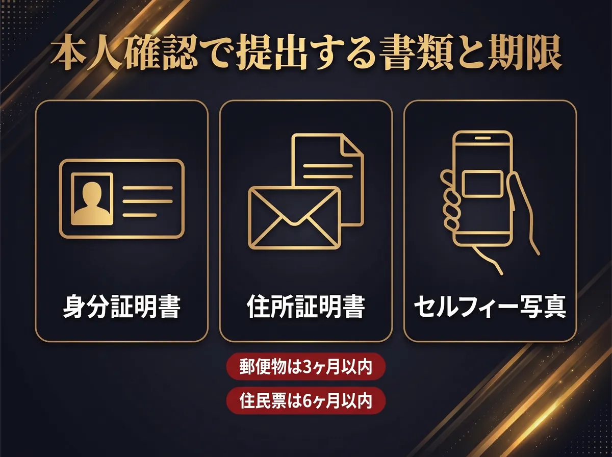 EdgeGraph FXの本人確認で提出する3つの書類と期限の図